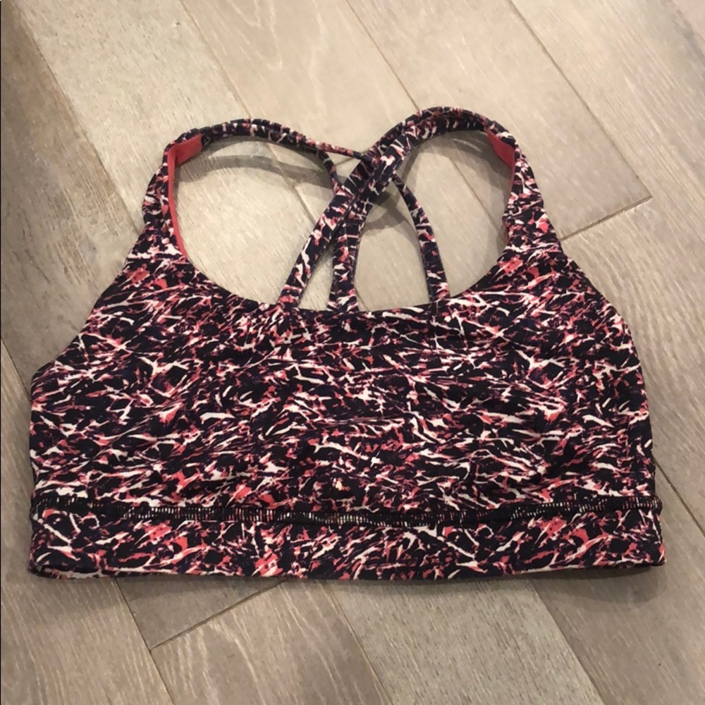 Lululemon black/pink energy bra size 6